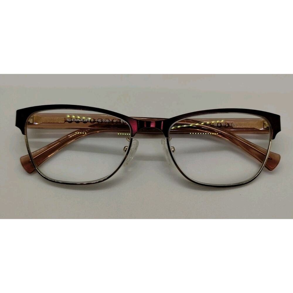 Coach HC 5067 T 9235 53-17-135 Sat Burgundy Lt Gold Chrys Cherry Eyeglass Frames